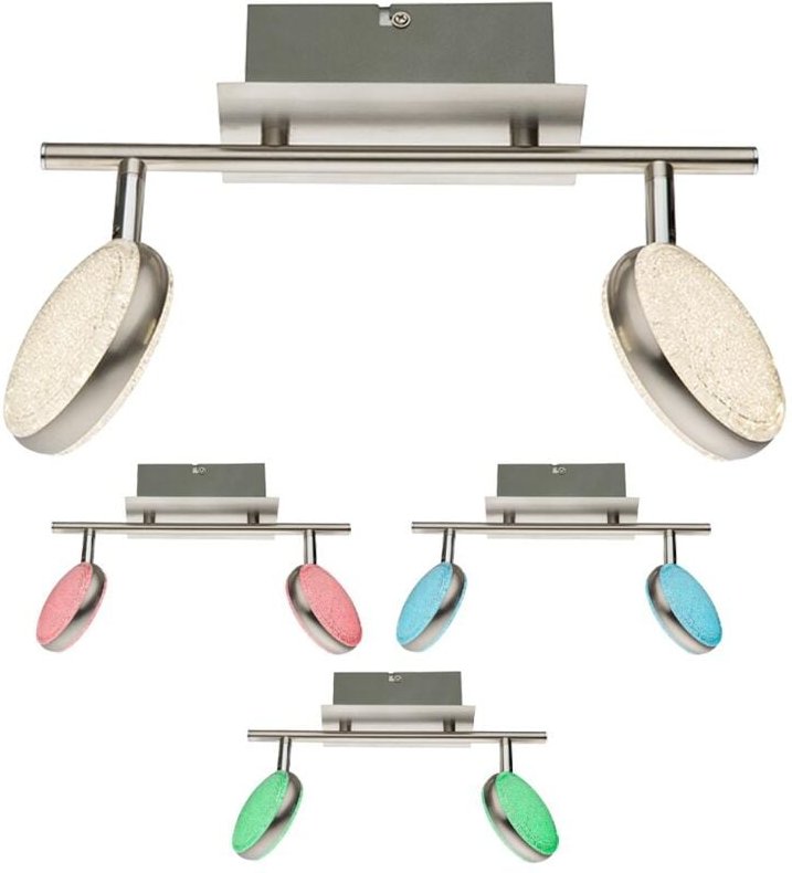 Led Decken Leuchte rgb Strahler Spot dimmbar Fernbedienung Kristall Lampe beweglich Globo 56119-2