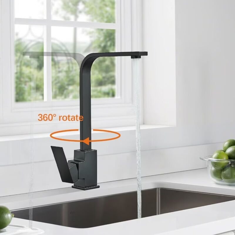 Onyzpily - Wasserhahn Küche Schwarz Messing,Farcetor 360° Schwenkbar Küchenarmatur Hochdruck Armatur Küche Wasserhahn Mi...
