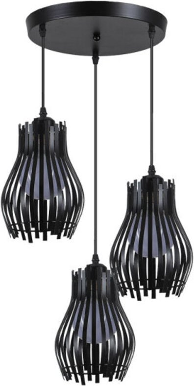 Ragusa Schwarz Deckenleuchte 3xe27 Regx36x36cm - Fabrilamp