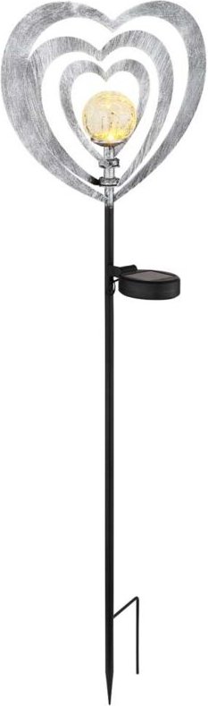 Solarleuchte Gartenlampe Wegeleuchte Metall silbergrau LED Outdoor H 82 cm