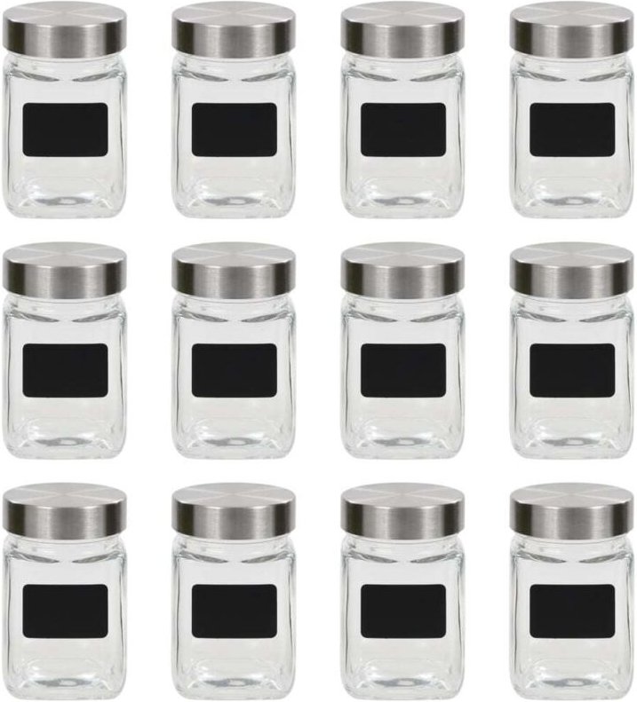 Vorratsgläser mit Aufkleber 12 Stk. 300 ml Vidaxl