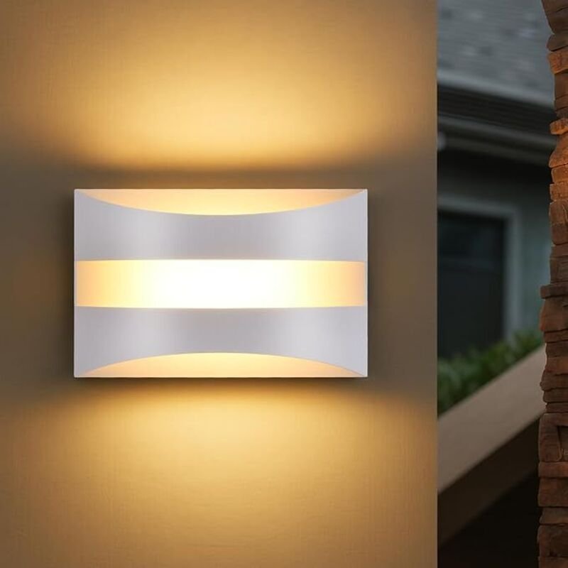GBLY LED Wandleuchte Innen Weiß Modern Design 3000K Warmweiß 5W Up and Down Leuchten Für Schlafzimmer Flur Treppenhaus