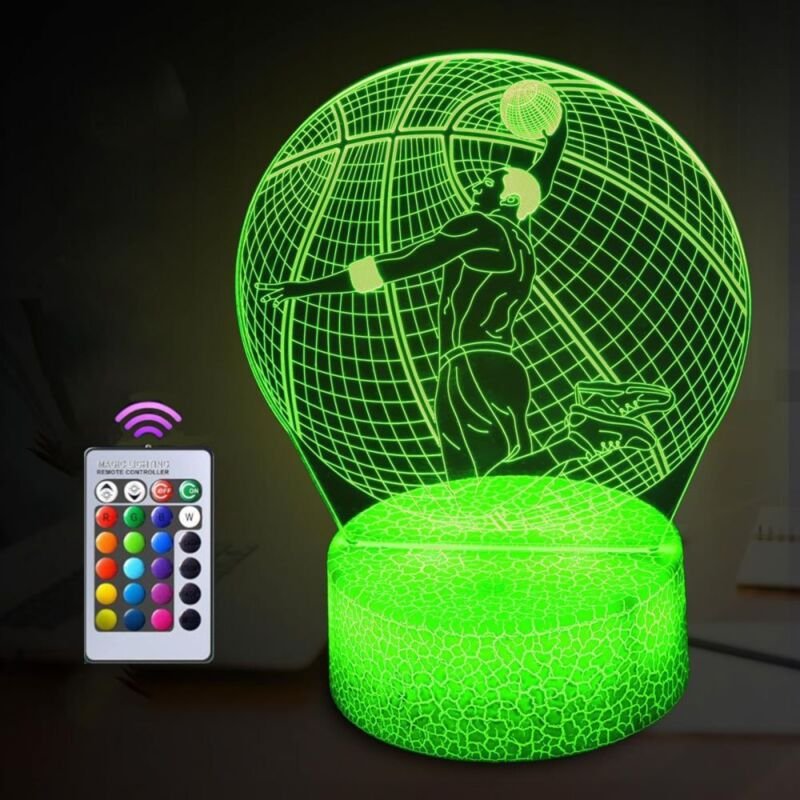 Longziming - Basketball-Nachtlicht, 3D-Illusionsspielzeug für Kinder, 16 Farbwechsel mit Fernbedienung, Nachtlampe für K...