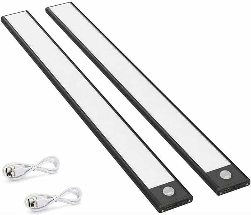 Gabrielle 2er-Pack LED-Schrankleuchten mit Bewegungssensor, 150 lm, Küchenleuchten mit wiederaufladbarem Akku, USB-Beleu...
