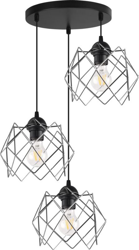 Stella Hängelampe 3-Platten Chrom Lampenschirm E27