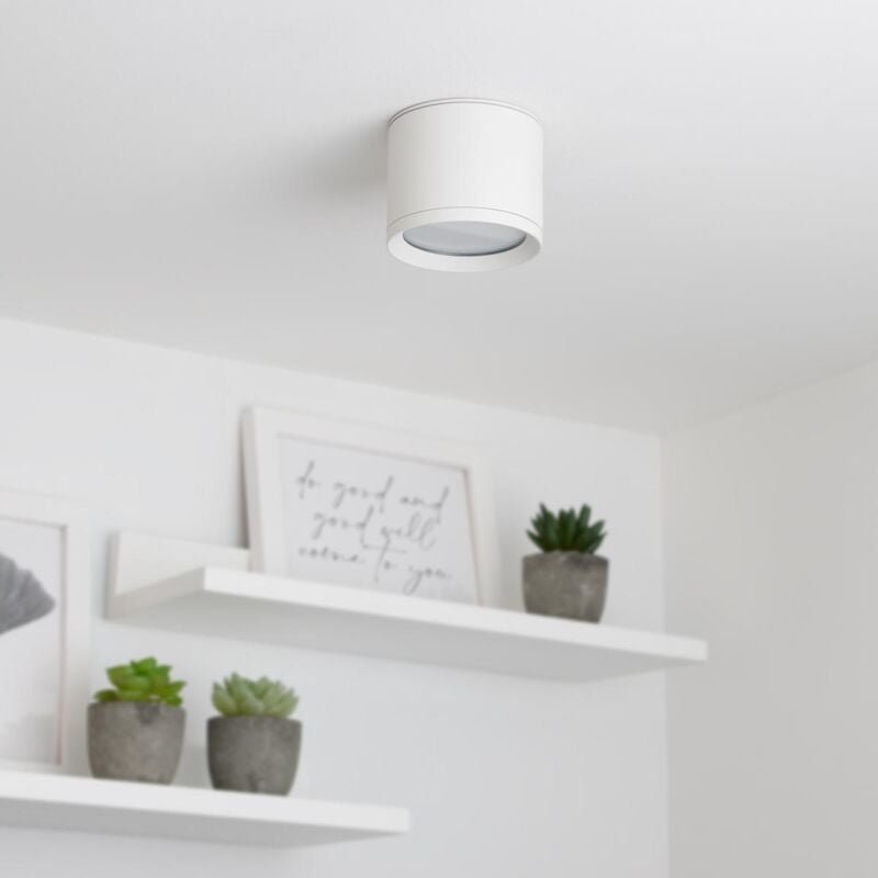 Flache Aufbauleuchte IP44 GX53 - Farbe: weiß - Leuchtmittel: Ohne