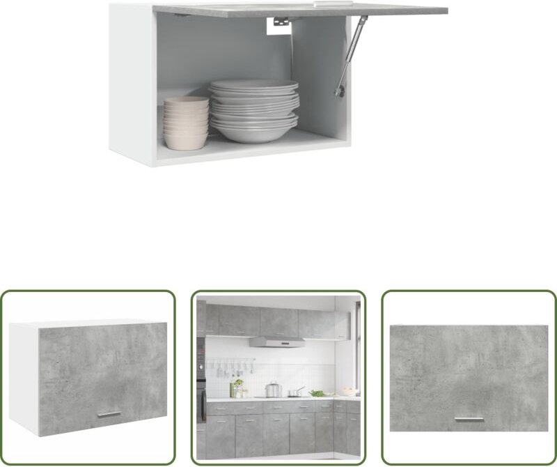 Küchenmöbel - Hängeschrank Lyon Betongrau 60x31x40 cm Holzwerkstoff