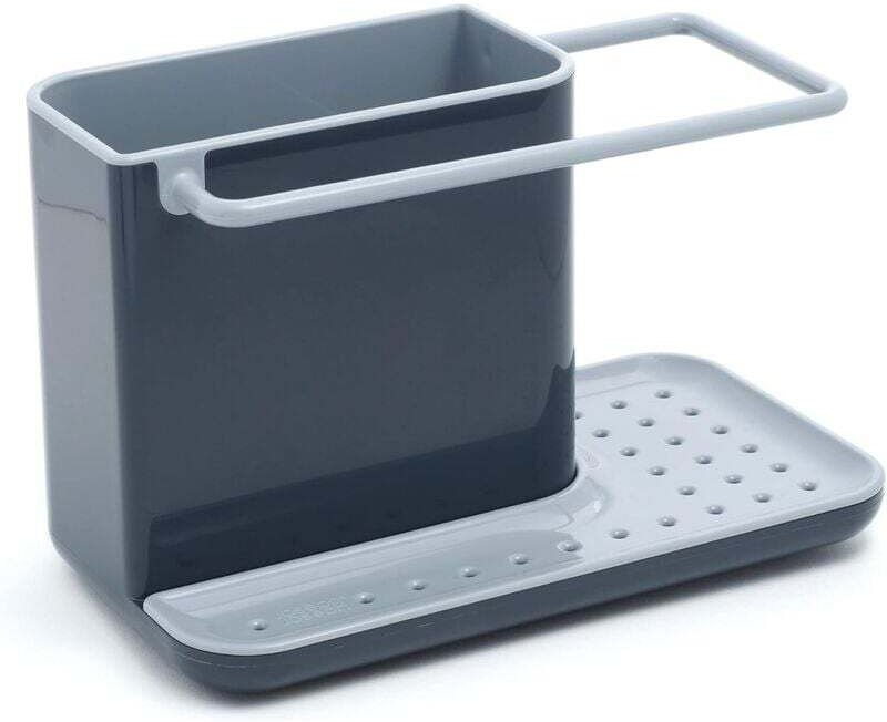 Spülbecken-Organizer/Aufbewahrungseinheit mit integrierter Abtropffläche, Halterung für Schwamm, Bürste, Spülmittel und ...
