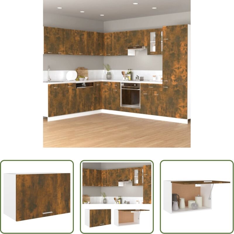 Holzwerkstoff - Hängeschrank Lyon Räuchereiche 60x31x40 cm Holzwerkstoff