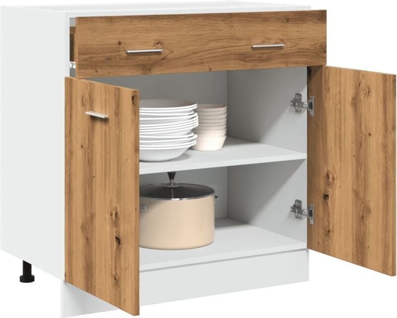 Schubunterschrank Artisan-Eiche 80x46x81,5 cm Holzwerkstoff - Vidaxl