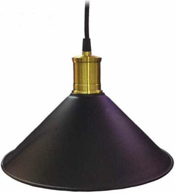 Trade Shop Traesio - Trade Shop - Pendelleuchte im Industriestil, schwarzer Kupferlampenschirm, E27-Anschlusslampe -