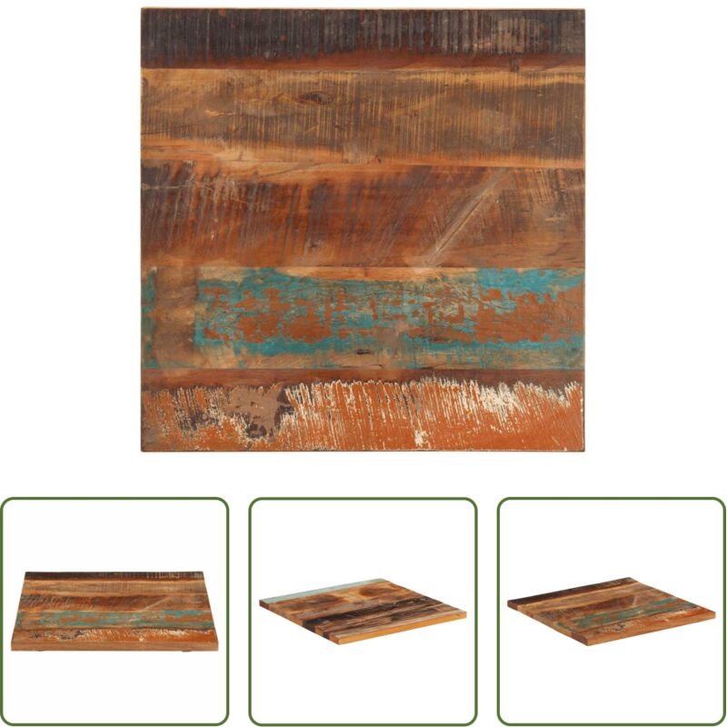 vidaXL Holz Tischplatte - Tischplatte Quadratisch 60x60 cm 25-27 mm Altholz Massiv