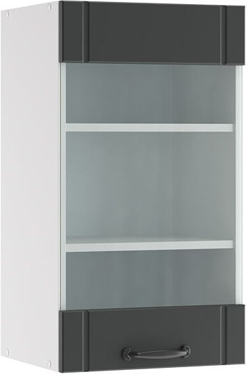 Vicco - Küchenglasschrank Fame-Line, Anthrazit Landhaus, 40 cm