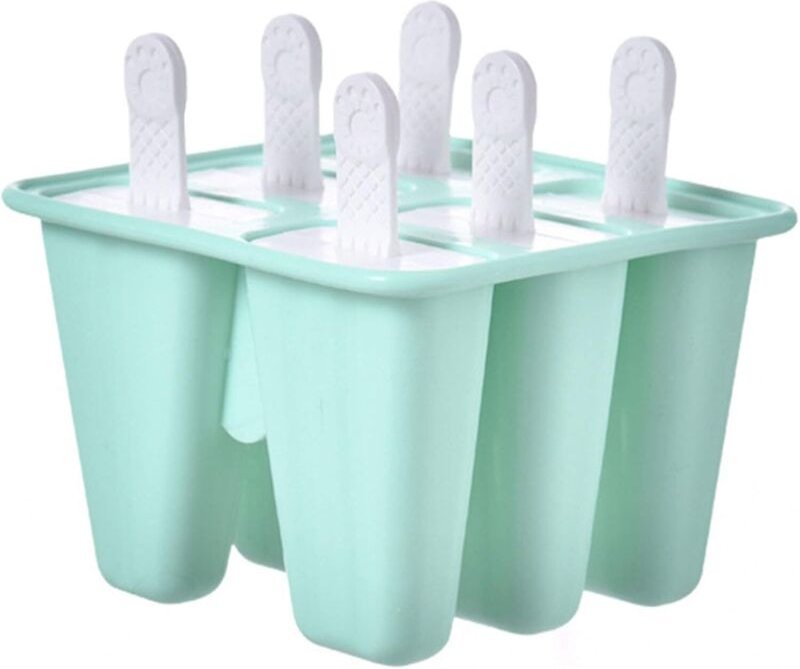 Eiswürfelform, 6er-Set Eisformen mit Stielen, grüne Eiswürfelform, wiederverwendbare DIY-Eiswürfelform, BPA-freie Eiswür...
