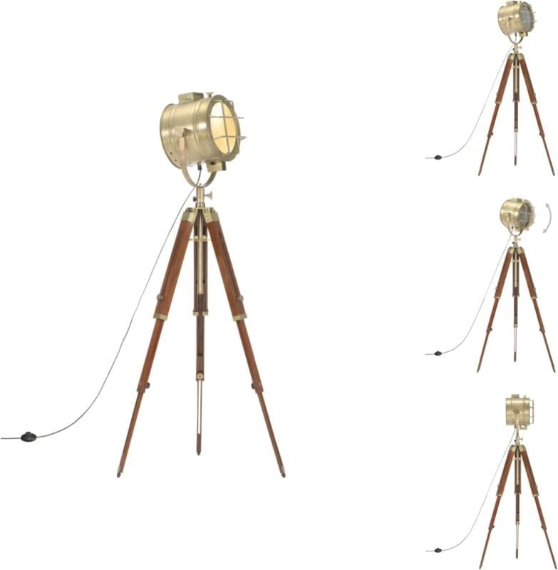 Lampen - Living Stehleuchte Dreibein Massivholz Mango 165 cm - Braun