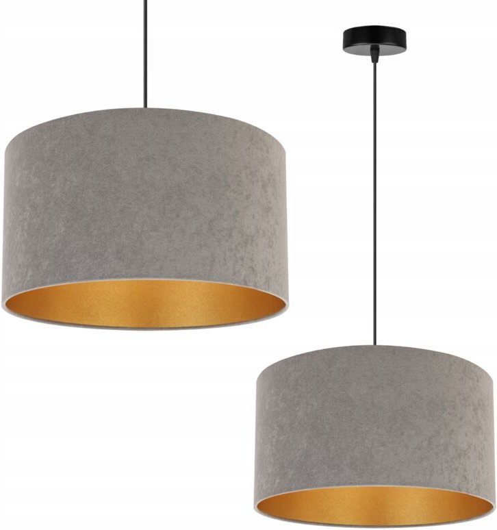 Hängelampe Deckenleuchter Goldener Samt Lampenschirm