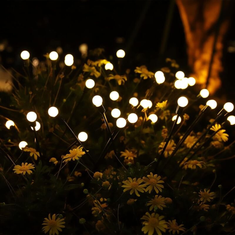 Thumbnail - Crediri Solarleuchten Außen, 4er Pack 10 LED Solar Glühwürmchen Lichter für Garten Balkon Solarlampe Outdoor Garten Deko...
