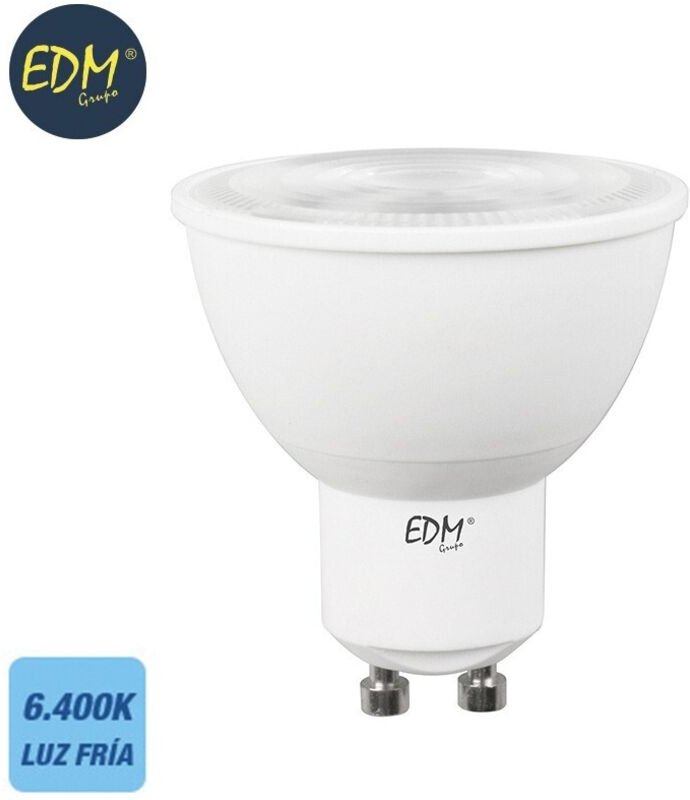 EDM - Dichroitische LED-Glühbirne GU10 7W 600lm 6400K Kaltlicht 120° Ø5x5,5cm