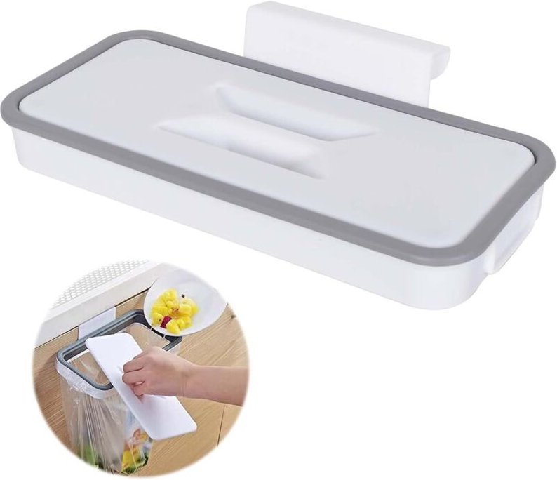 Hängender Müllsackhalter, Müllsackhalter, Mülleimerhalter für die Küche, Müllsack mit Deckel, zum Aufhängen von Müll, Kü...