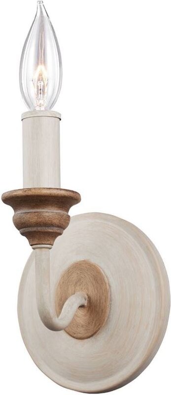 Hartsville - 1 Licht Innenkerze Wandleuchte Kreide gewaschen, Beachwood, E14 - Elstead