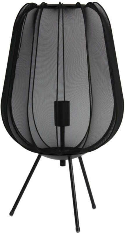 Tischlampe - Plumeria - schwarz - polyester - - Light&living