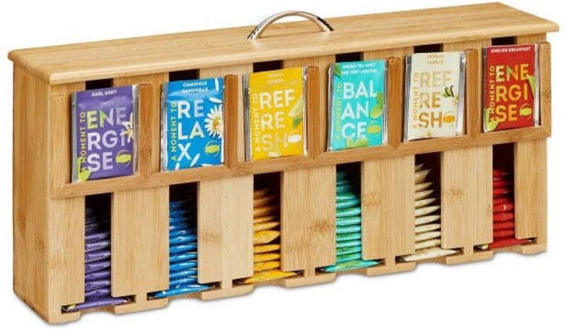 Spender fur teebeutel aus bambus mit 6 fachern 88305299 88305299 88305299 88305299