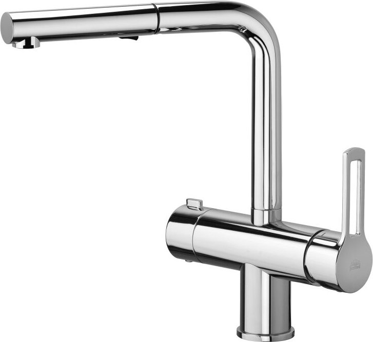 Ringo Serie Einhand-Spültischbatterie mit ausziehbarer Brause RIN295CR-MET Verchromt - Messing - Paffoni