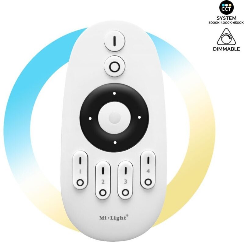 Mi Light - Fernbedienung rf für LED-Dimmer Einfarbig / cct 4 Zonen MiBoxer Fut007 Weiß