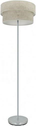 Fabrilamp - Stehleuchte 1lit x E27 Doppelmodell Smile Chrom/Zement Grau