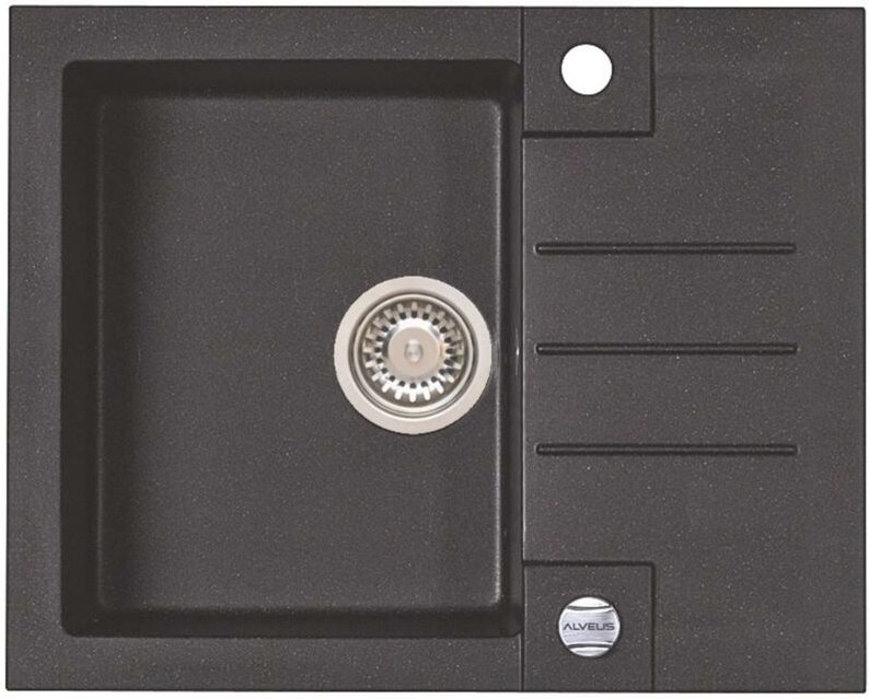 Alveus Rock - Granit-Spüle 60x48 cm, mit Ablaufsystembedienung, twilight 1107848