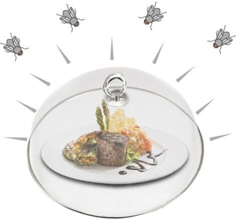 Fliegenschutz (Edelstahl) für Lebensmittel und Obst, für Lebensmittel, Käse, Kuchen usw.