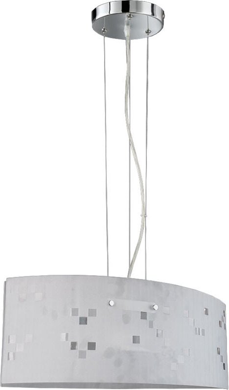 Hängeleuchte Pendellampe Pendelleuchte Glasschirm opal Schirmleuchte Wohnzimmerlampe Küche, Metall Glas Muster satiniert...