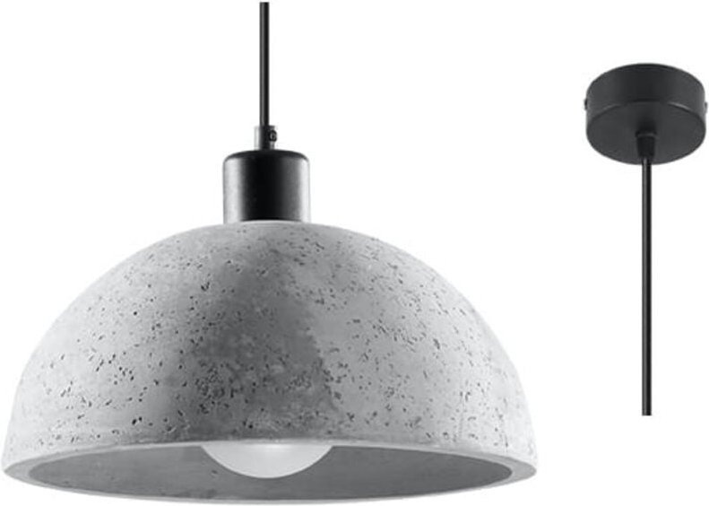 Dome Pendant Light Grey E27 Dome Pendelleuchte Grau E27