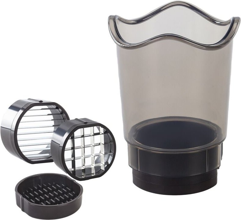 Grauer Obstausstecher, 8,8 x 8,8 x 11,6 cm, einteilig, Obst- und Gemüseausstecher, Salatbecher für Gemüse und Erdbeeren.