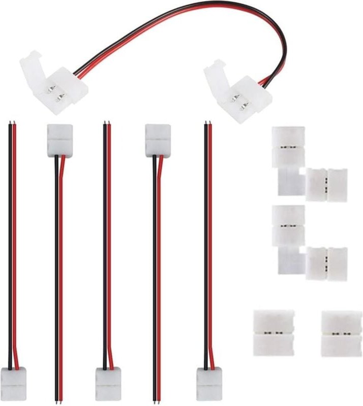 Bluedeer - Frypay 10 Stück 2 polig led Strip Connector, 8mm led Stripe Verbinder Adapter, 2Pin Verbindungskabel Verbinde...