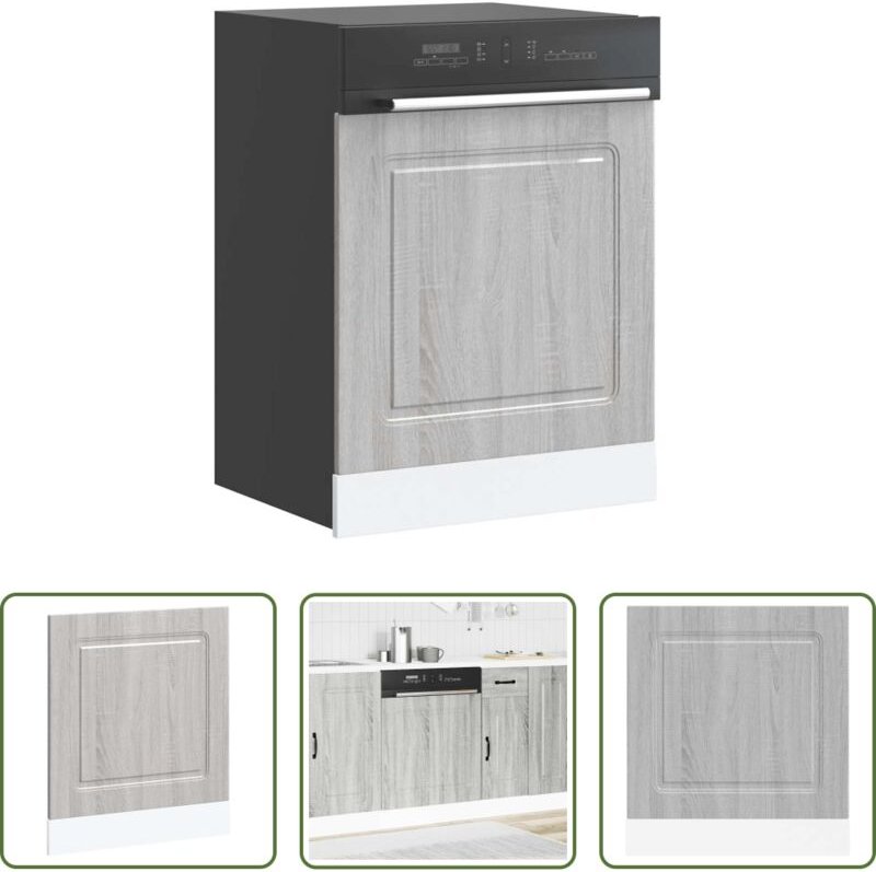 Holzblende - Geschirrspülerblende Kalmar Grau Sonoma 60x1,5x67 cm