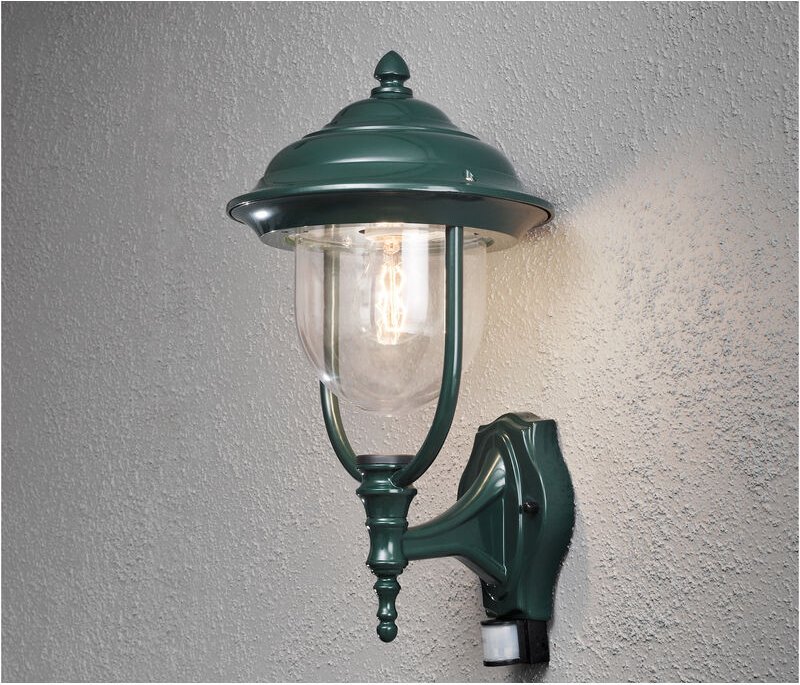 Konstsmide - led Außen Wandlaterne stehend im Landhausstil mit Bewegungsmelder, grün