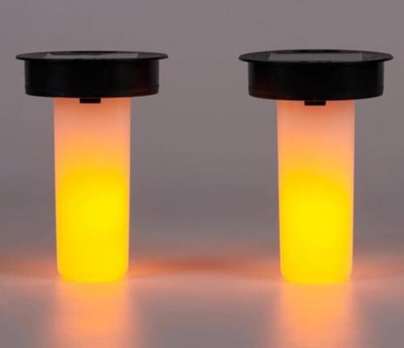2er-Pack wasserdichte Solarlaternen, Ersatz-Solarflammen-Atmosphäre, dekorative Lichter für Garten, Terrasse, Camping, H...