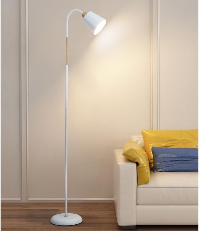 Antenlicht LED Stehleuchte 159cm,Leselampe verstellbar,Industriestil,Metall Weiß,E27 max. 60W,Stehlampe für Wohnzimmer,B...