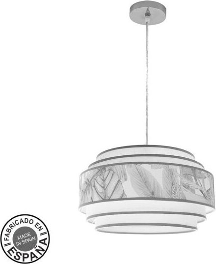 ABRILA AKUNADECOR Pendelleuchte Modell Camerun Grau 1 Licht mit Lampenschirm