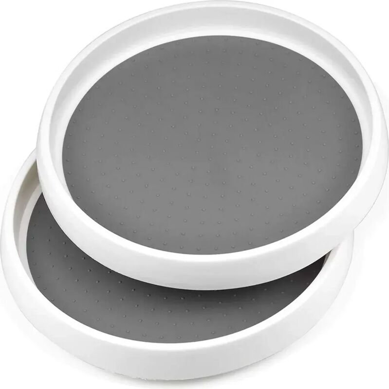 2er-Set drehbare Gewürzregale (Lazy Susan) aus Kunststoff für Gewürze, Gewürzflaschen, Öl, Zutaten und Kochgläser
