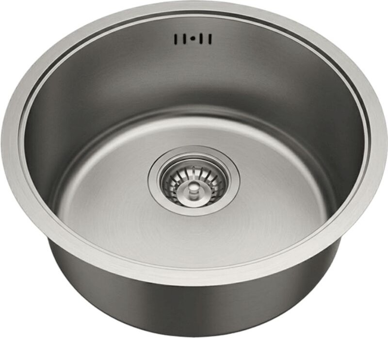 Essebagno Essenox Spüle 1 rundes Becken aus Edelstahl 42.5cm