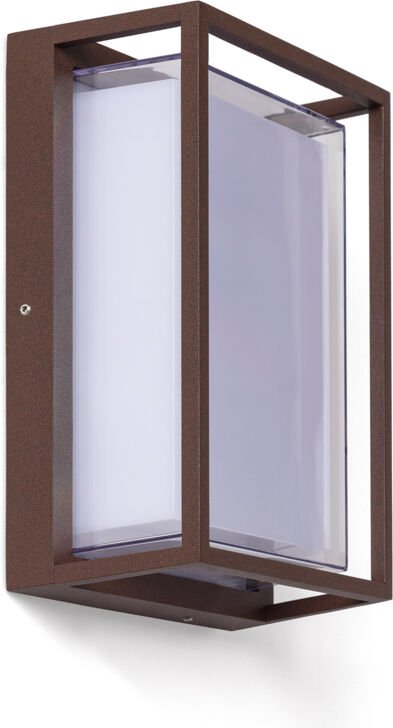 LED-Wandleuchte Außen 12W Aluminium CCT Wählbar Doppeldiffusor Calysta Rost