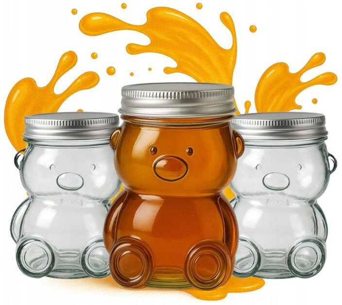 Honigglas Teddybär 30ml GLAS HONIGGLAS GESCHENK-SET MIT 24