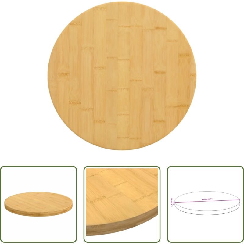 Tischplatte Bambus - Tischplatte Ø40x2,5 cm Bambus