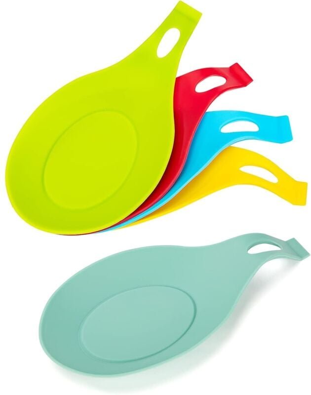 Silikon-Löffelablage, Küchenlöffelhalter, hitzebeständig, flexibel, Mandelform, Löffelhalter, Herd für Löffel, Küchenute...