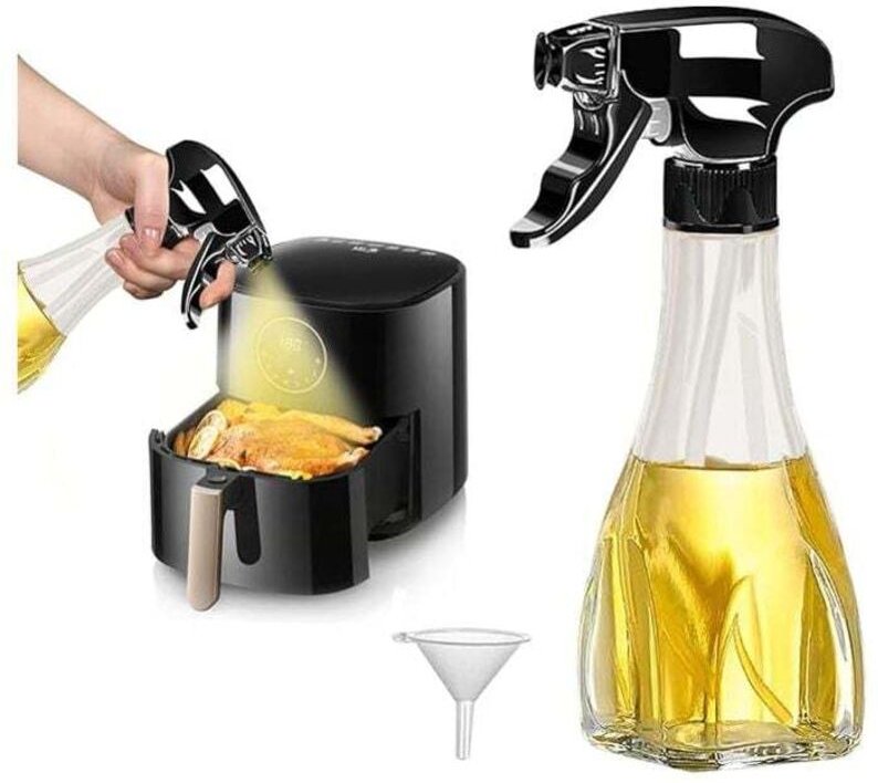 Küchenölspray, 240 ml, Olivenölspray, Heißluftfritteuse, Speiseölsprüher mit verstellbarer Öldüse zum Grillen, Backen, S...