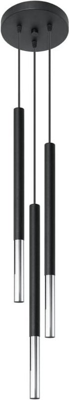 MOZAICA 3P Pendelleuchte schwarz/chrom Sollux Lighting SL.0887