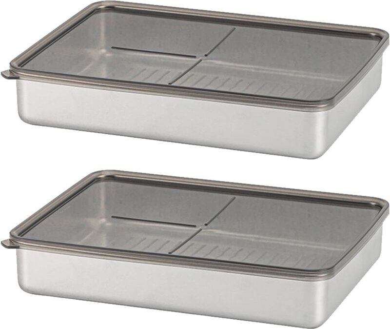 Set mit 2 stapelbaren, luftdichten Delikatessenbehältern, extra groß, für Käse/Fleisch/Wurst