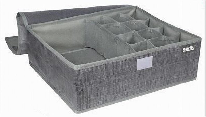 Trade Shop Traesio - Trade Shop - Stoffaufbewahrungshalter, Wäschebehälter, 13 Fächer, 35 x 25 x 11 cm, 69721 -